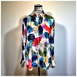 NIC & ZOE Painterly Abstract Blouse – Multicolor – Women’s Medium